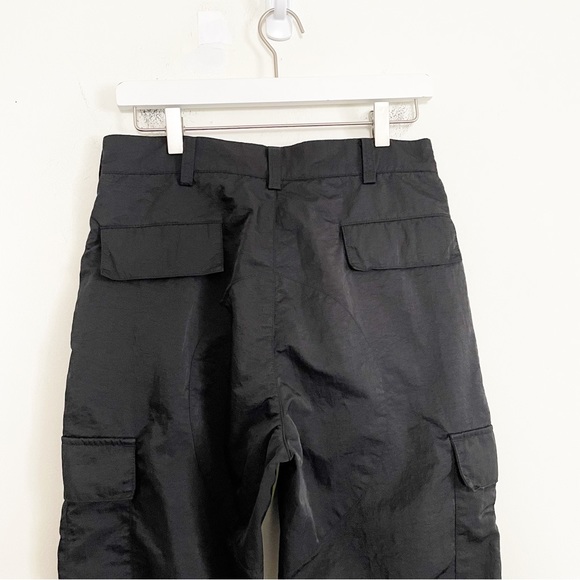 40s & Shorties Color Block Nylon Cargo Pants Utility Green Purple Black Moto - Picture 11 of 11